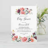 Tropisch farbige Sommer-Blumendusche Einladung (Stehend Vorderseite)