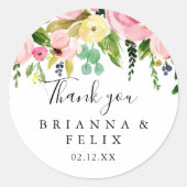 Tropisch farbiger Herbst Danke Gastgeschenk Hochze Runder Aufkleber (Vorderseite)