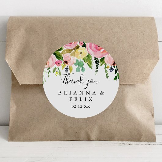 Tropisch farbiger Herbst Danke Gastgeschenk Hochze Runder Aufkleber