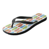 Tropisch farbiges Flip Flops-Muster Badesandalen (Schrägansicht)