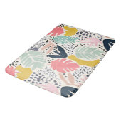 Tropisch-farbiges Leaf- und Blume-Muster Badematte (Schrägansicht)