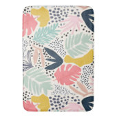Tropisch-farbiges Leaf- und Blume-Muster Badematte (Vorderseite Vertikal)