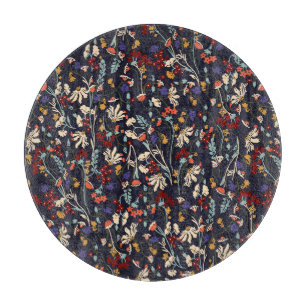 Tropisch Floral: Zufälliges Botanisches Vintage. Schneidebrett