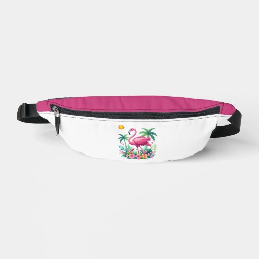 Tropisch/Florida rosa Flamingo Bauchtasche (Vorderseite)