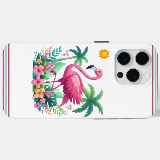 Tropisch/Florida rosa Flamingo Case-Mate iPhone Hülle (Rückseite (Horizontal))