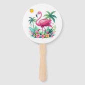 Tropisch/Florida rosa Flamingo Fächer (Vorderseite)