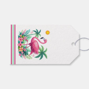 Tropisch/Florida rosa Flamingo Geschenkanhänger