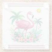 Tropisch/Florida rosa Flamingo Glasuntersetzer (Rückseite)