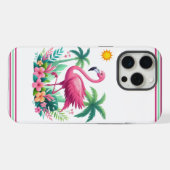 Tropisch/Florida rosa Flamingo iPhone Hülle (Rückseite (Horizontal))