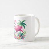 Tropisch/Florida rosa Flamingo Kaffeetasse (VorderseiteRechts)