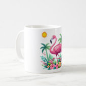 Tropisch/Florida rosa Flamingo Kaffeetasse (Vorderseite Links)