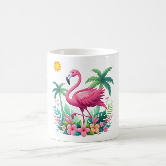 Tropisch/Florida rosa Flamingo Kaffeetasse (Mittel)