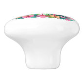 Tropisch/Florida rosa Flamingo Keramikknauf (Seitenansicht)