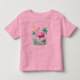 Tropisch/Florida rosa Flamingo Kleinkind T-shirt