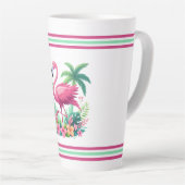 Tropisch/Florida rosa Flamingo Milchtasse (Rechte Ecke)