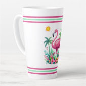 Tropisch/Florida rosa Flamingo Milchtasse (Linke Ecke)