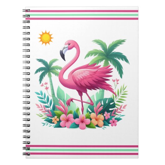 Tropisch/Florida rosa Flamingo Notizblock (Vorderseite)