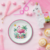Tropisch/Florida rosa Flamingo Pappteller (Party)