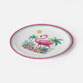 Tropisch/Florida rosa Flamingo Pappteller (Schrägansicht)