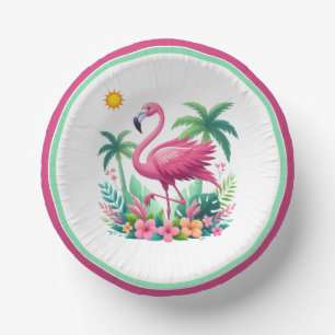 Tropisch/Florida rosa Flamingo Pappteller