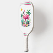 Tropisch/Florida rosa Flamingo Pickleball Schläger (Links)