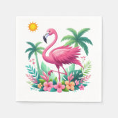 Tropisch/Florida rosa Flamingo Serviette (Vorderseite)