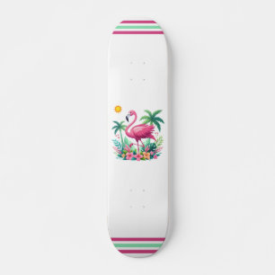 Tropisch/Florida rosa Flamingo Skateboard