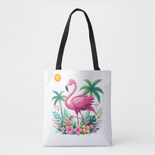 Tropisch/Florida rosa Flamingo Tasche (Vorderseite)