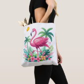 Tropisch/Florida rosa Flamingo Tasche (Von Nahem)