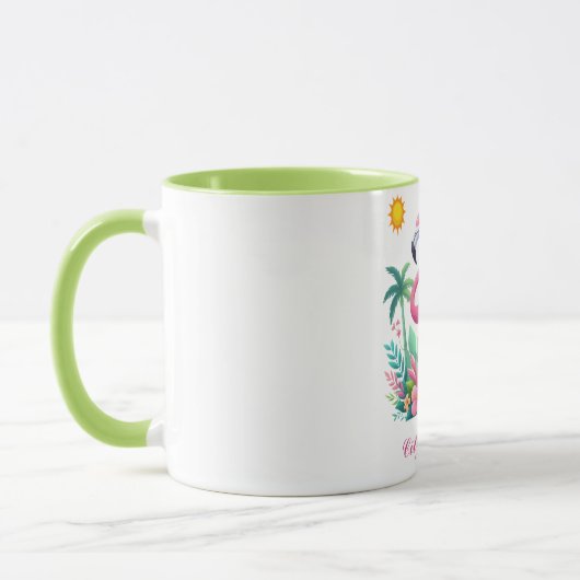 Tropisch/Florida rosa Flamingo Tasse (Links)