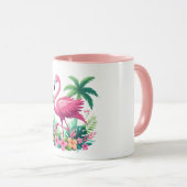 Tropisch/Florida rosa Flamingo Tasse (VorderseiteRechts)