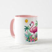 Tropisch/Florida rosa Flamingo Tasse (Vorderseite Links)
