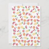 Tropisch fruchtig Rosa 6. Geburtstag Einladung (Rückseite)