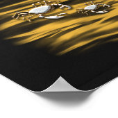 Tropisch gedruckte Schwarz-Gold-Krebse Kunst Poster (Ecke)