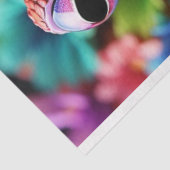 Tropisch gefärbter Frosch und Blume Seidenpapier (Ausschnitt)