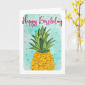 Tropisch-gelbe Ananas-Früchte zum Geburtstag Karte (Gelbe Blume)