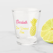 Tropisch-Gelbe Ananas-Mädchen Schnapsglas (Vorderseite)