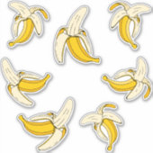 Tropisch gelbe Bananenfrüchte Aufkleber (Vorderseite)