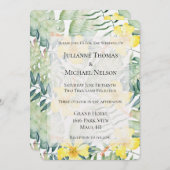 Tropisch-Gelbe Hibiskus-Hochzeit Einladung (Vorne/Hinten)