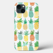 Tropisch-gelbe, moderne Ananas-Muster Case-Mate iPhone Hülle (Rückseite)