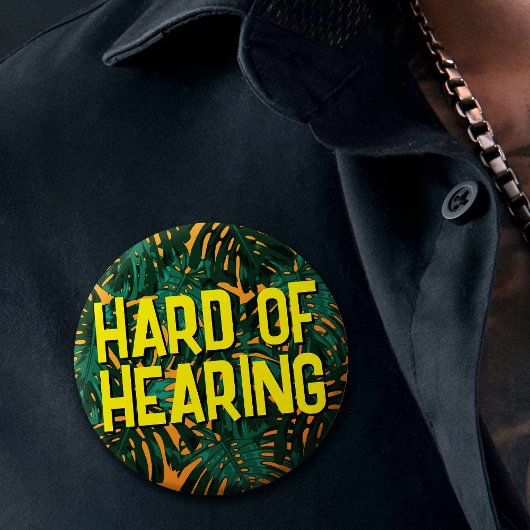 Tropisch-Gelber Dschungel-Blätter schwer zu hören Button