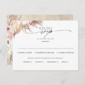 Tropisch getrocknete Palm-Blätter Hochzeit Rsvp Ankündigungspostkarte (Vorne/Hinten)