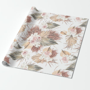 Tropisch getrocknete Palmen Blätter Foliage Floral Geschenkpapier