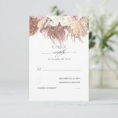 Tropisch getrocknete Palmen Blätter und Weißweine RSVP Karte (Stehend Vorderseite)