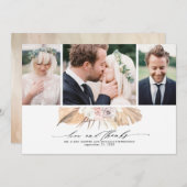 Tropisch getrocknete Palmen Hochzeit Danke Foto (Vorne/Hinten)