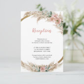 Tropisch getrocknete Pampas Grass Dusty Rose Eukal Begleitkarte (Stehend Vorderseite)