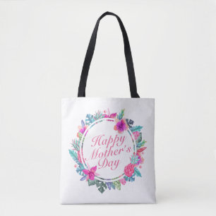 Tropisch glücklicher Muttertag Blumenbeuteltasche Tasche