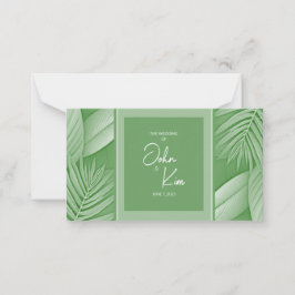 Tropisch Green Theme Wedding Note Card Mitteilungskarte