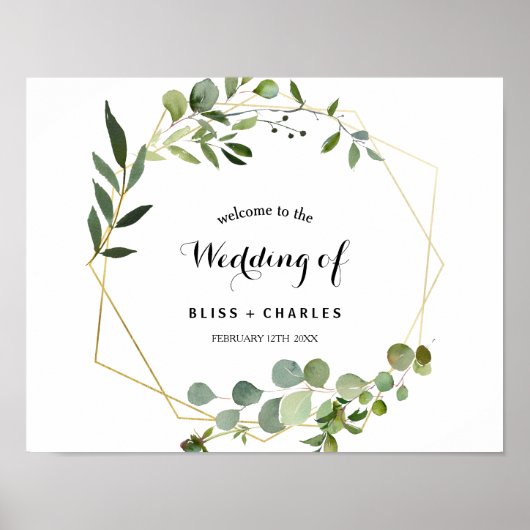 Tropisch-grüne Blätter Begrüßung Poster (Vorne)