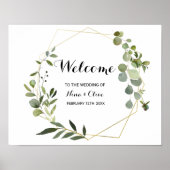 Tropisch-grüne Blätter Begrüßung Poster (Vorne)